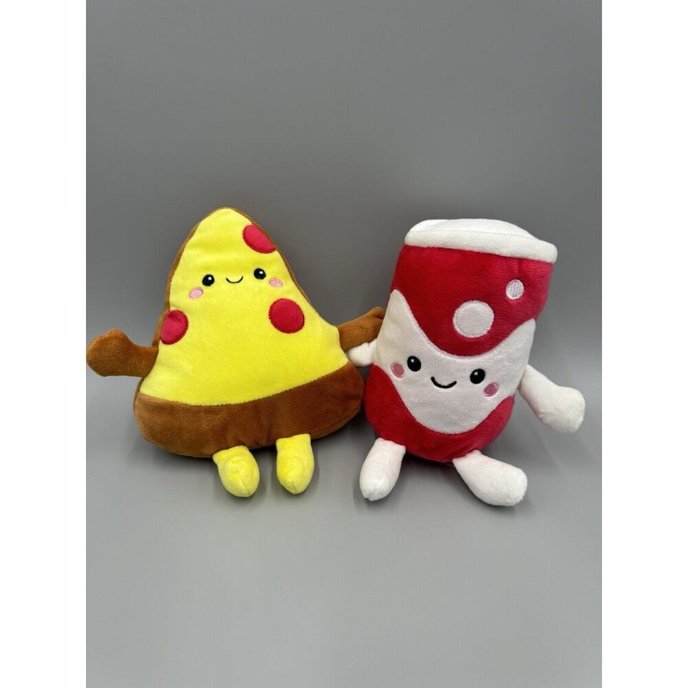 Pizza and Soda Pop Plush Attached Together 8” Stuffed Toy Midwood Brands
